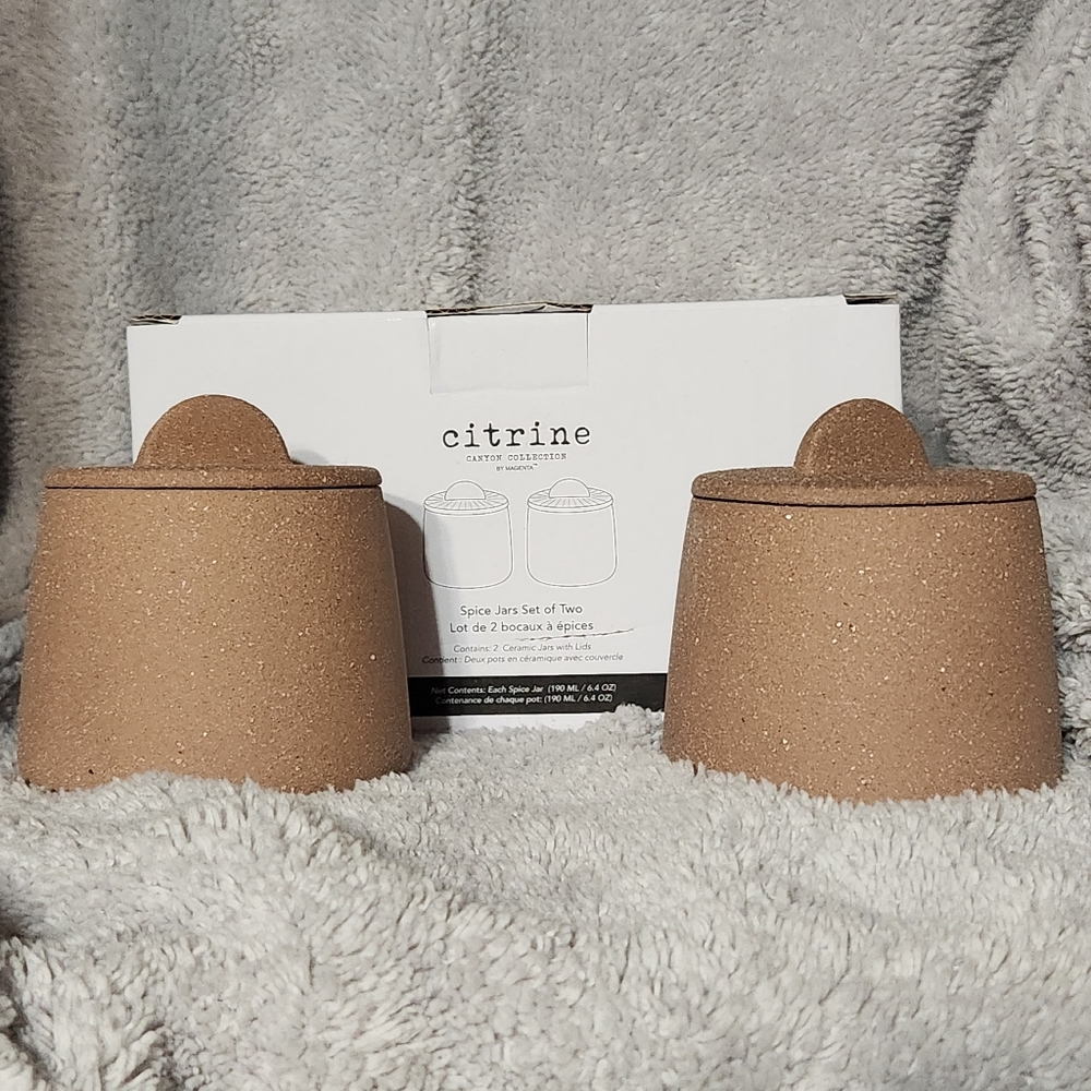 Citrine Canyon Collection Ceramic Spice Jars Set of Two